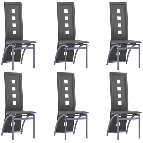  Blagovaonske stolice od umjetne kože 6 kom sive