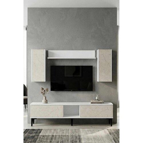Hanah home TV komoda Didema 150, bela / travertin Cene