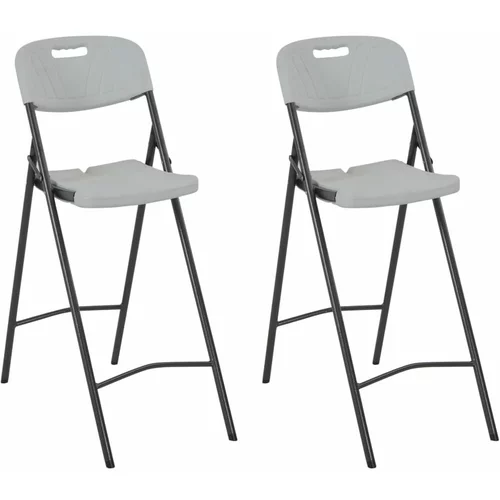  Zložljivi barski stoli 2 kosa HDPE in jeklo bele barve, (20661111)