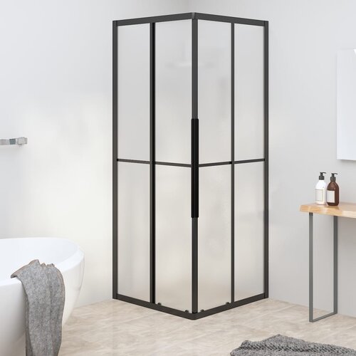 vidaXL Tuš kabina mlečno steklo ESG 70x70x180 cm črna Cene