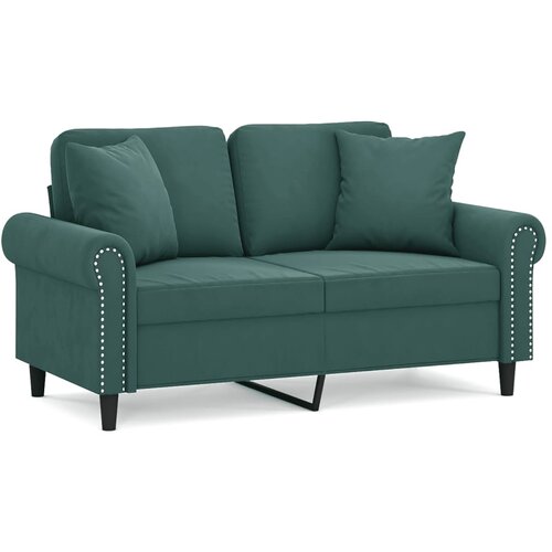 Maison Chic kavč - Sofa - Kanape dvosed z okrasnimi blazinami temno zelen 120 cm žamet, (21727853) Cene