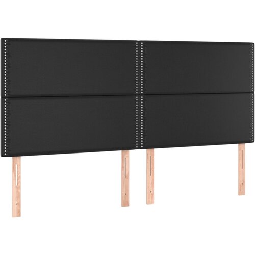 Maison Chic Posteljno vzglavje - Vzglavna omarica 4 kosa črn 90x5x78/88 cm umetno usnje, (22077567) Slike