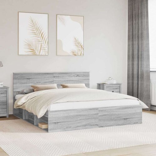  Okvir za krevet s uzglavljem Siva Sonoma 180 x 200 cm Cijene