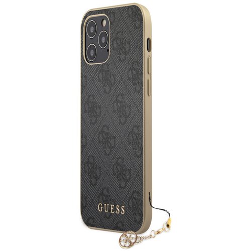 Guess 4G Charm Zadn&amp;iacute; Kryt pro iPhone 12/12 Pro 6.1 Grey Ovitek za telefon Vijolična Slike