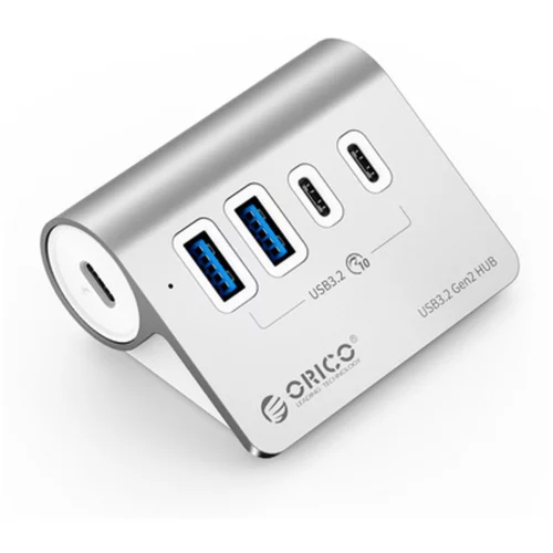 Orico USB-C hub s 4 vhodi, 2x USB-A, 2x USB-C, USB 3.2 Gen2, 10 Gbps, ALU, M3CU2-G2