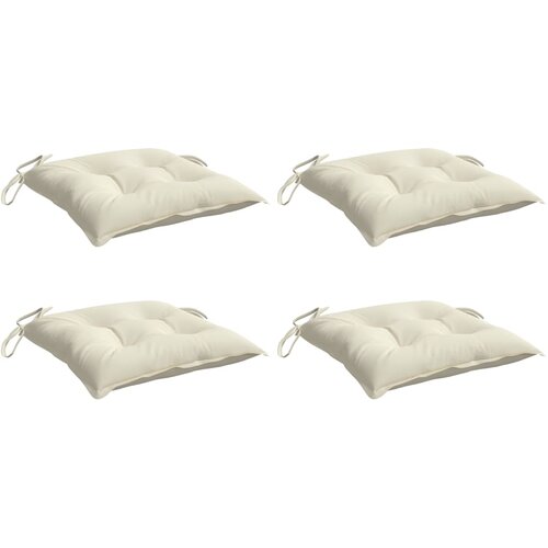  Jastuci za stolice 4 kom krem bijeli 50x50x7 cm tkanina Oxford Slike