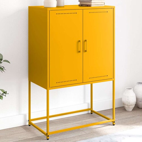  Visoka komoda boja senfa 68,5x38,5x107 cm čelična Cijene