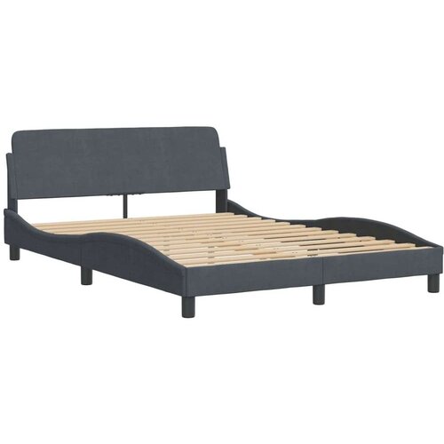 VidaXL okvir za krevet s uzglavljem tamnosivi 120x200 cm bar&amp;scaron;unasti Slike