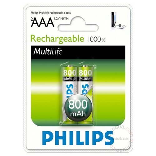 Philips R03 AAA 800mAh B2 punjiva baterija Slike