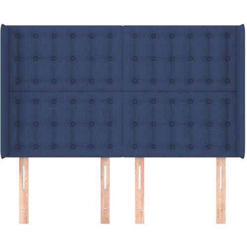  Uzglavlje s u&amp;scaron;ima plavi 147x16x118/128 cm od tkanine Slike