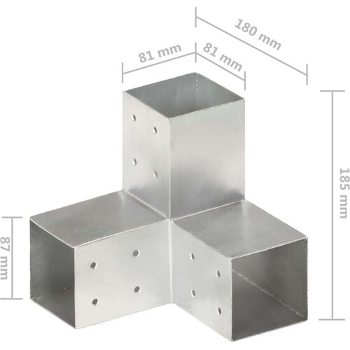 VidaXL spojnik za stupove u y-obliku od pocinčanog metala 81 x 81 mm Slike