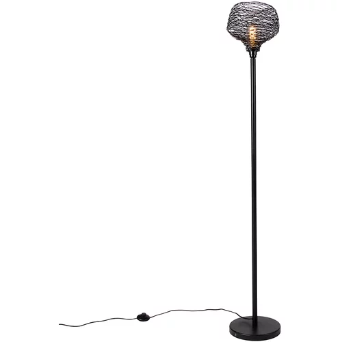 QAZQA Dizajn stoječa svetilka črna 26 cm - Sarella