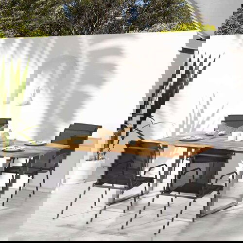  Vrtni stoli 4 kosi jeklo in tekstil črne barve, (20661681) Cene