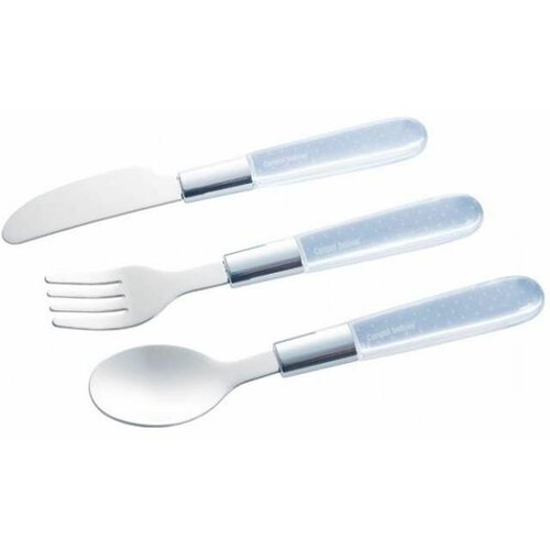 Canpol baby pribor - metalni set nož, viljuška i kašika 9/477, beli Slike
