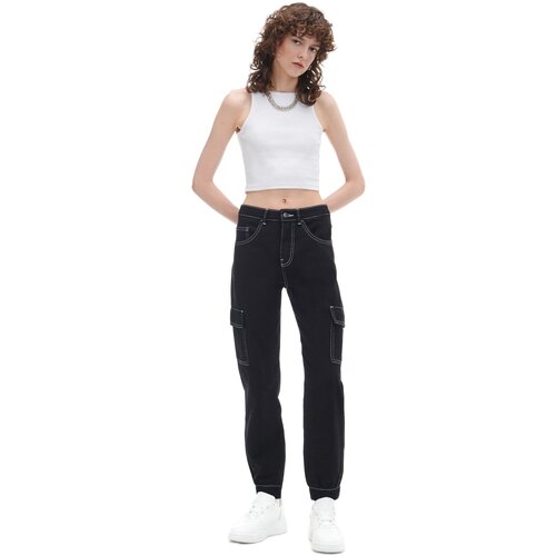 Cropp ženske jogger hlače od trapera s cargo džepovima - Crna 9880Y-99M Slike