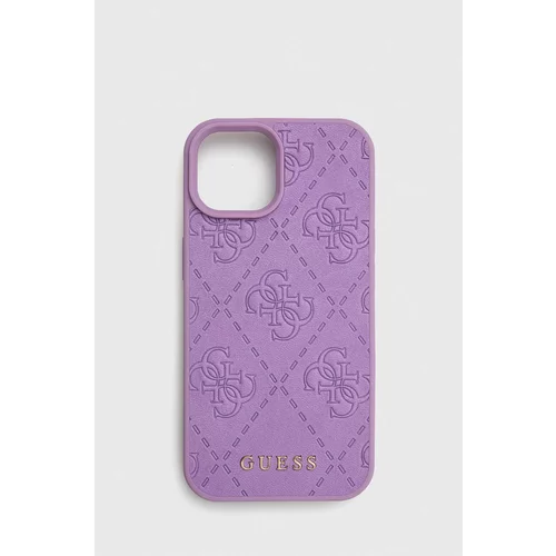 Guess Etui za telefon iPhone 15 6.1 vijolična barva