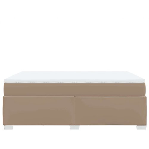 VidaXL Krevet s oprugama i madrac cappuccino 140x190cm od umjetne kože Slike