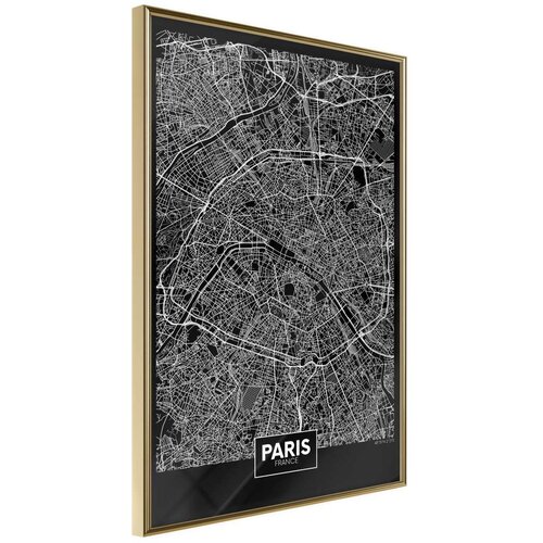  Poster - City Map: Paris (Dark) 20x30 Slike