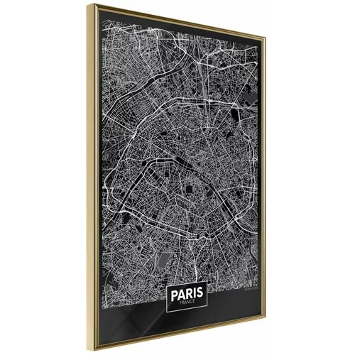  Poster - City Map: Paris (Dark) 20x30