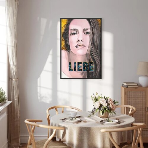  Slika - Liebe (1 Part) Vertical 60x90 U crnom drvenom okviru Cene