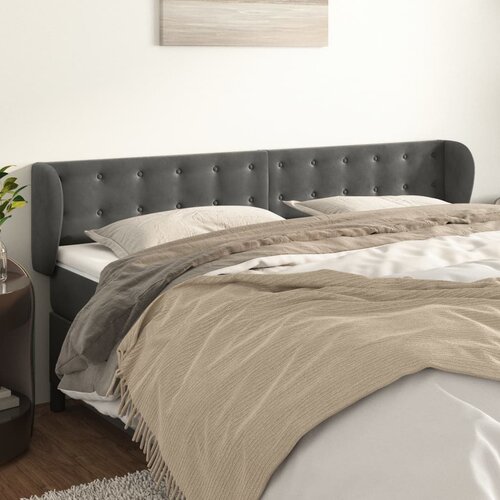  Uzglavlje s u&scaron;ima tamnosivo 203x23x78/88 cm bar&scaron;unasto Cijene