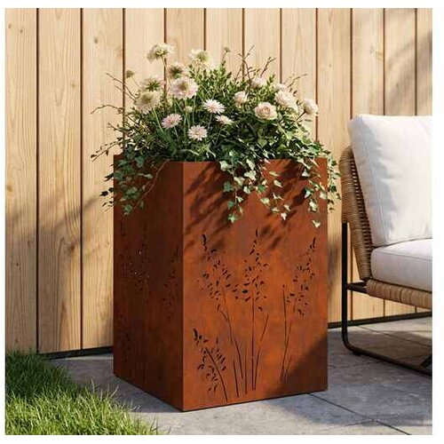 vidaXL Vrtna saksija Rđa 50 x 50 x 75 cm Otporni čelik - Otporni čelik 50 x 50 x 75 cm 1 Cijene