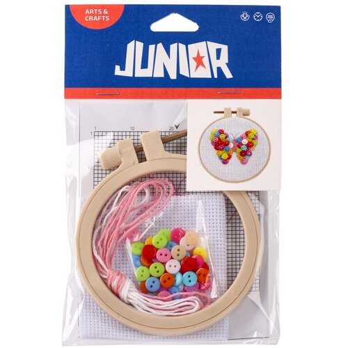 Junior Crafty creativ, kraft set za pletenje, dugmad, crno-bela Cene