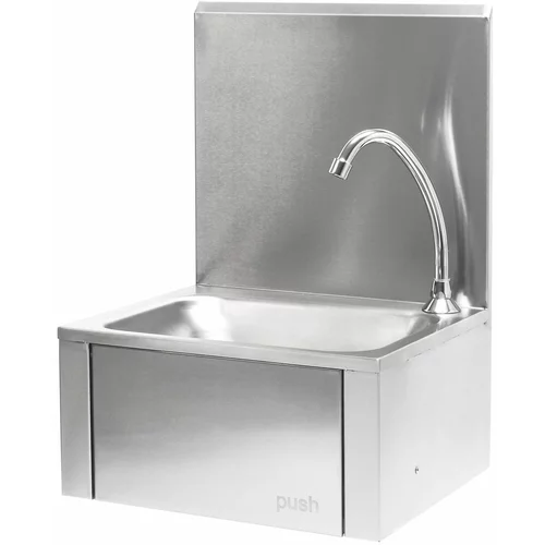  Zidni sudoper od nehrđajućeg čelika s koljenim priključkom + armatura 2