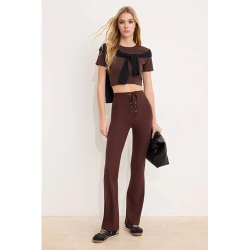 TRENDYOLMILLA ženske pantalone Twoss26Pl00079, braon-braon Cene