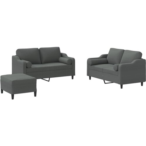 vidaXL 3-dijelni set sofa s jastucima tamnosivi od tkanine Cijene