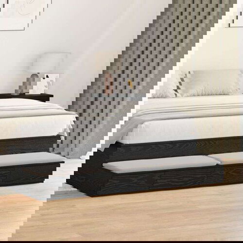  Crne ladice za krevet 135x36 5x16 5 cm od konstruiranog drveta Slike