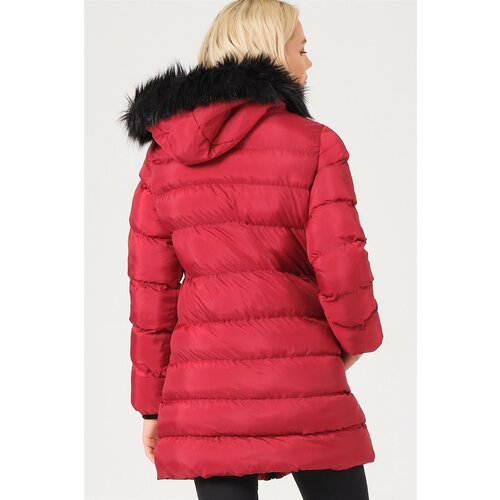 Dewberry Z6763 LADIES COAT-BURGUNDY Cene