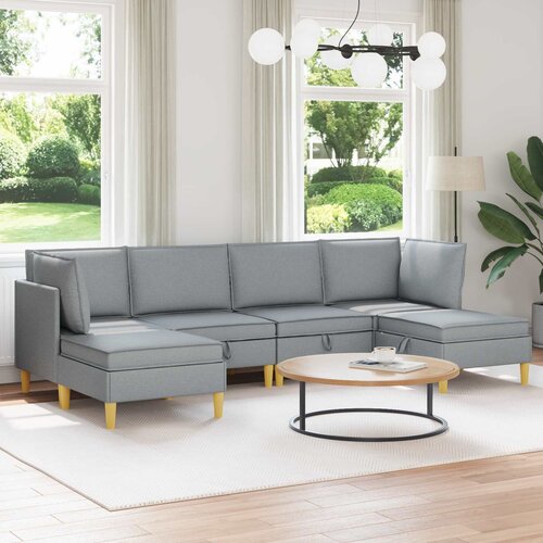  Modularni set sofe sa skladi&scaron;tem 6 pcs Svjetlosiva Tkanina Cijene