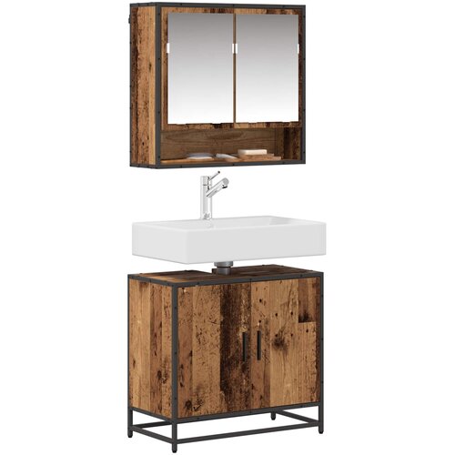  Set namje&amp;scaron;taja za kupaonicu 2 kom. Staro drvo 65 x 33 x 60 cm Slike