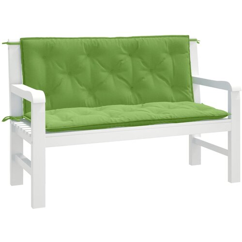 The Living Store Blazina za vrtno klop 2 kosa melanž zelena 120x50x7 cm blago - Blazina Za Vrtno Klop, (21657116) Slike