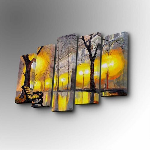 Wallity 5PUC-091 multicolor decorative canvas painting (5 pieces) Slike