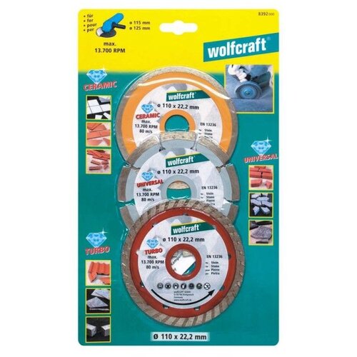 Wolfcraft Dijamantne rezne ploče 3 x 110 mm 8392 Cene