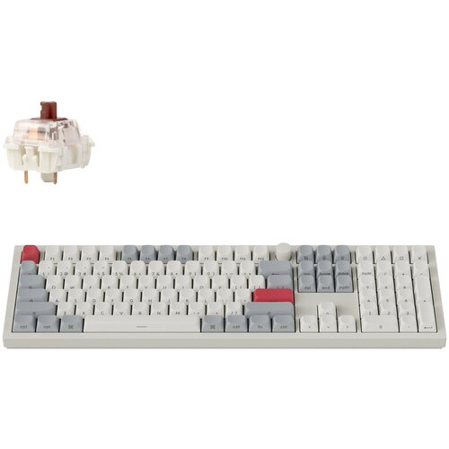 KEYCHRON Q6 Max QMK/VIA Brezžična mehanska tipkovnica Keycaps Side-Printed Jupiter Brown Q6M-P3S, (5000060467) Cene