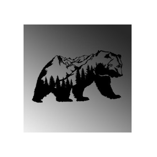 Wallxpert Zidna dekoracija Orso-1, 71x41 cm, 1,5 mm, Crna Slike