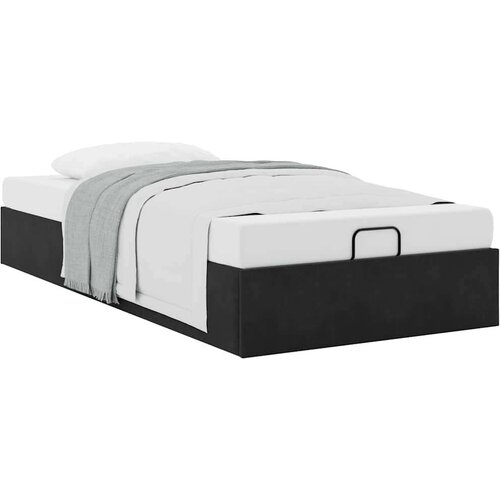VidaXL otomanski okvir kreveta bez madraca crni 100x200 cm bar&amp;scaron;unasti Slike