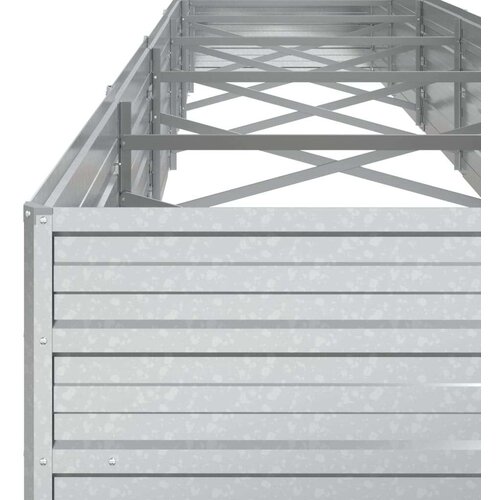 VidaXL Povi&amp;scaron;ena vrtna gredica 480 x 80 x 45 cm pocinčani čelik srebrna Slike