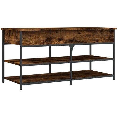 Klupa za cipele boja dimljenog hrasta 100x42,5x50 cm drvena Slike