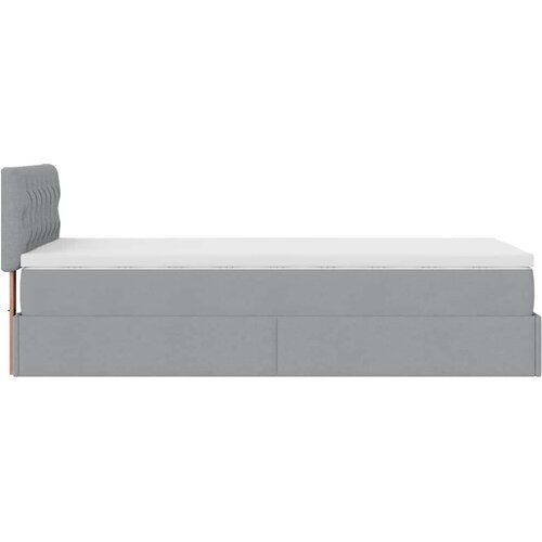 VidaXL otomanski krevet s madracem svijetlosivi 90x200 cm tkanine Slike