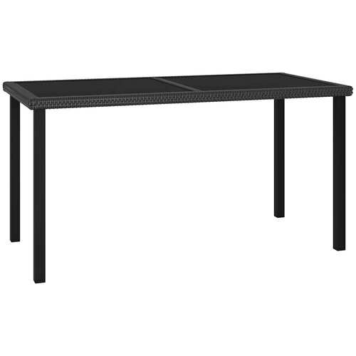  Vrtni blagovaonski stol crni 140 x 70 x 73 cm od poliratana Cene