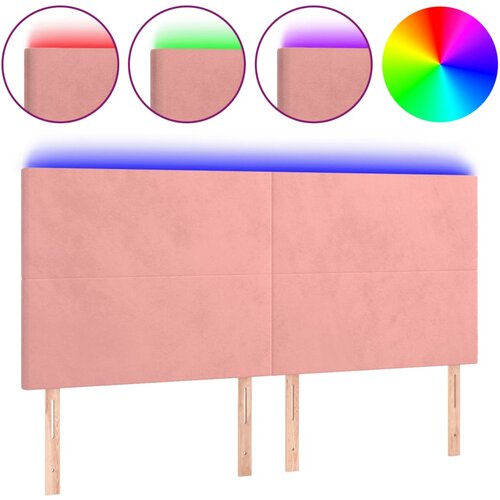 Maison Chic led posteljno vzglavje - vzglavna omarica - nočna omarica roza 160x5x118/128 cm žamet, (21707810) Slike