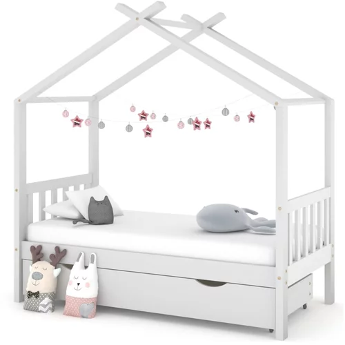  za dječji krevet s ladicom bijeli 80 x 160 cm od borovine