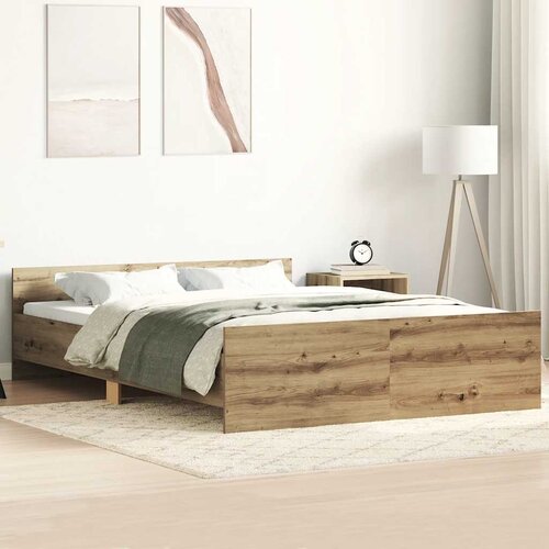 VidaXL Posteljni okvir brez vzmetnice artisian hrast 140x200 cm Slike