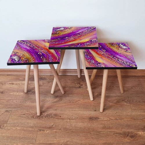 Hanah home 3Shp108 - multicolor multicolor nesting table (3 pieces) Cene