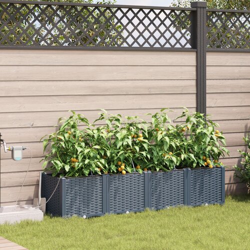 vidaXL Vrtna posoda Svetlo siva Plastika 160 x 40 x 37.5 cm Cene