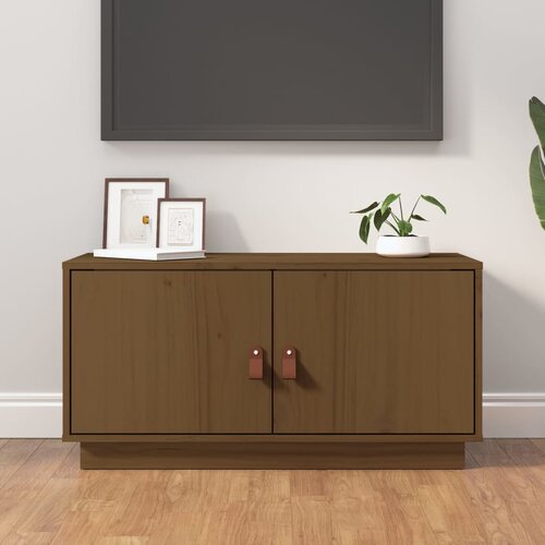 VidaXL TV omarica medeno rjava 80x34x40 cm trdna borovina Slike